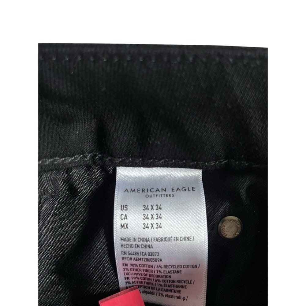 NWT American Eagle AE AirFlex+ Athletic Skinny Jeans Black Size 34x34 - Picture 5 of 5